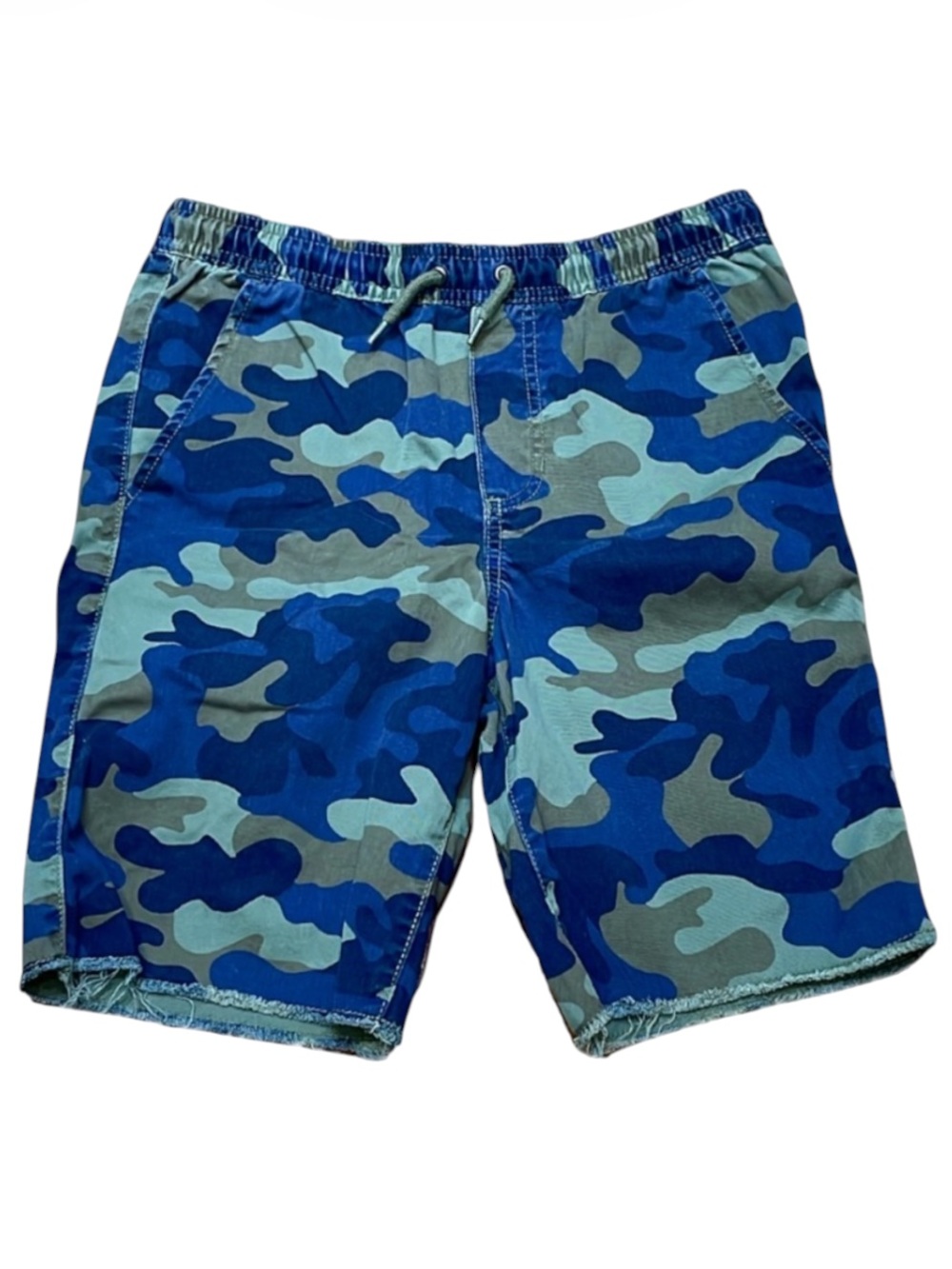 Gap Kids boys blue green camo print shorts size XXL